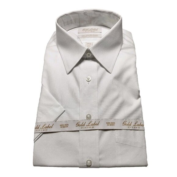 Roundtree & Yorke Gold Label Fitted Non-Iron 100% Cotton Dress Shirt  size 15.5 - Picture 1 of 4